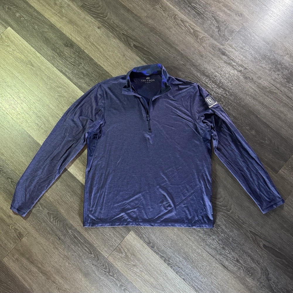 Greyson Golf 1/4 Zip Pullover Sweater Mens L Nylon Stretch Long Sleeve